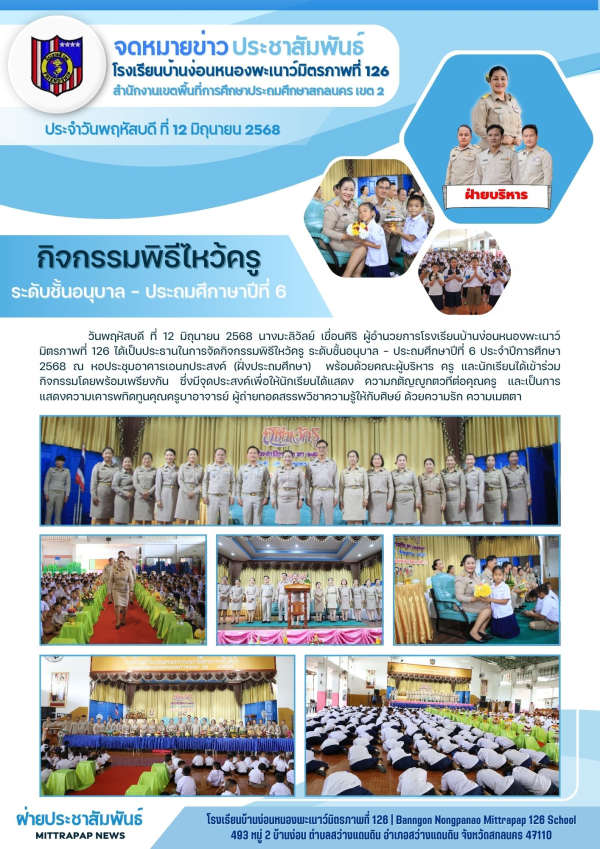 กิจกรรมวันไหว้ครู ปีการศึกษา 2568
